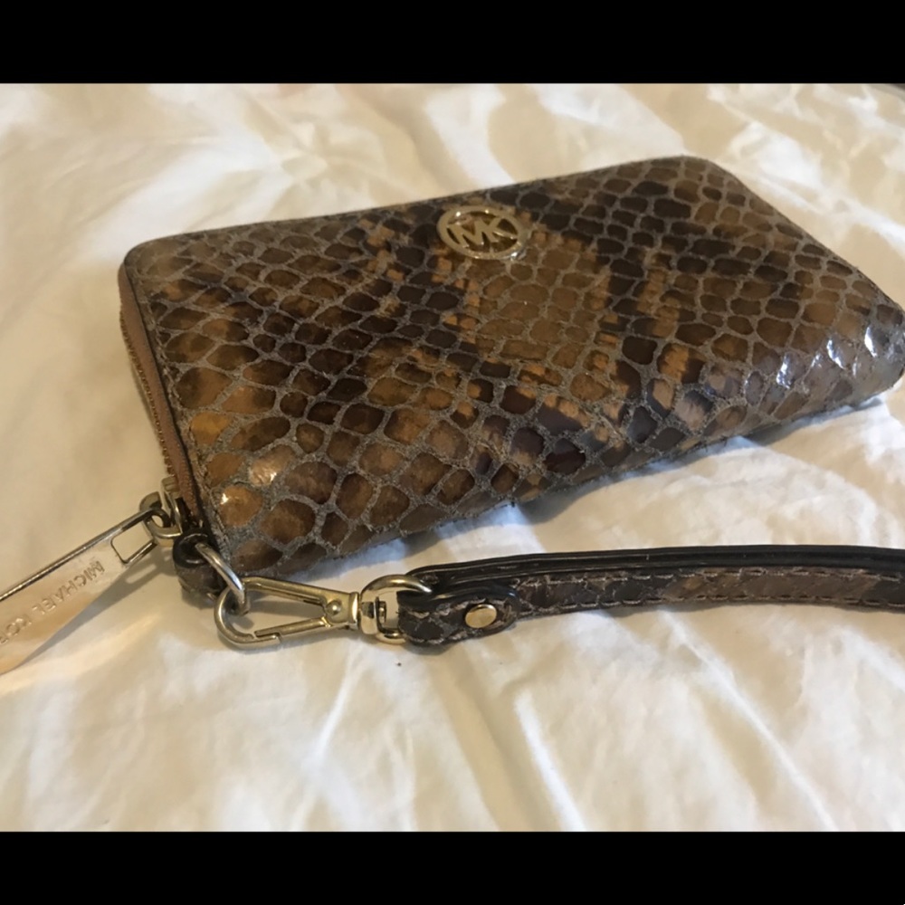 Micheal Kors Sand Python Brown Wristlet/Wallet - image 1